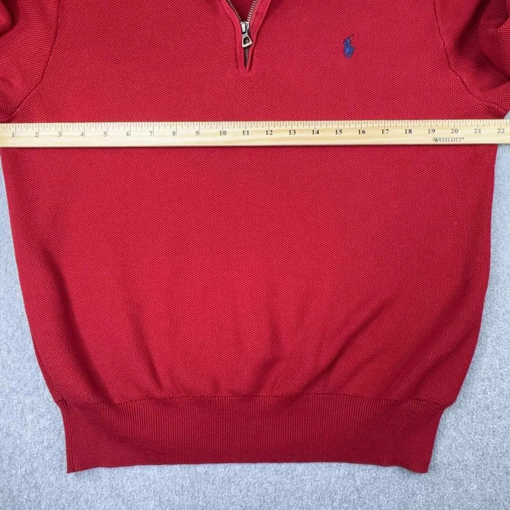 Polo Ralph Lauren Cotton Mesh 1/4 Zip Pullover Sweater Men's Size XL Pony Preppy
